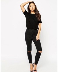 schwarzes T-shirt von Asos