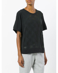 schwarzes T-shirt von adidas by Stella McCartney