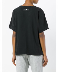 schwarzes T-shirt von adidas by Stella McCartney