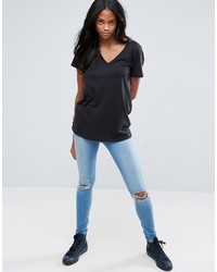 schwarzes T-shirt von Asos