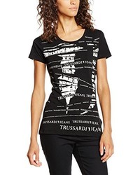 schwarzes T-shirt von TRUSSARDI JEANS by Trussardi