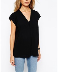 schwarzes T-shirt von Asos