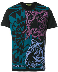 schwarzes T-shirt von Versace