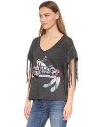 schwarzes T-shirt von Wildfox Couture