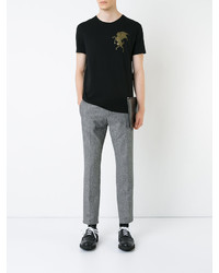 schwarzes T-shirt von Alexander McQueen