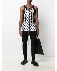 schwarzes Trägershirt aus Netzstoff von Rick Owens