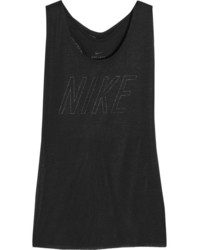 schwarzes Trägershirt mit Ausschnitten von Nike