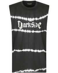 schwarzes Mit Batikmuster Trägershirt von Dolce & Gabbana