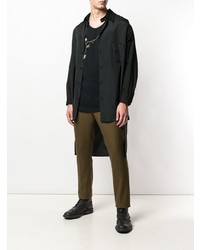 schwarzes Trägershirt mit Blumenmuster von Haider Ackermann