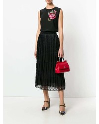 schwarzes Trägershirt mit Blumenmuster von Dolce & Gabbana