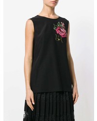 schwarzes Trägershirt mit Blumenmuster von Dolce & Gabbana