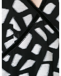 schwarzes Trägershirt mit geometrischem Muster von Yigal Azrouel
