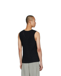 schwarzes Trägershirt von Homme Plissé Issey Miyake