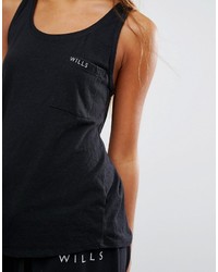 schwarzes Trägershirt von Jack Wills