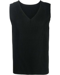 schwarzes Trägershirt von Homme Plissé Issey Miyake