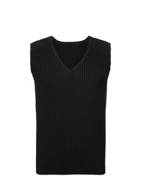 schwarzes Trägershirt von Homme Plissé Issey Miyake