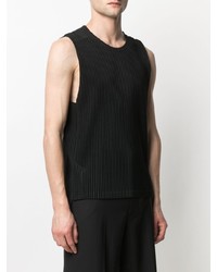 schwarzes Trägershirt von Homme Plissé Issey Miyake