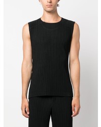 schwarzes Trägershirt von Homme Plissé Issey Miyake