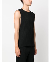 schwarzes Trägershirt von Homme Plissé Issey Miyake