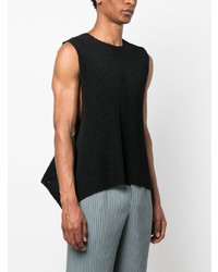 schwarzes Trägershirt von Homme Plissé Issey Miyake