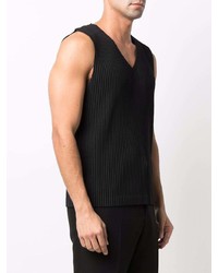 schwarzes Trägershirt von Homme Plissé Issey Miyake