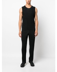 schwarzes Trägershirt von Homme Plissé Issey Miyake