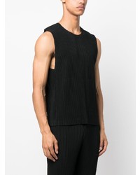 schwarzes Trägershirt von Homme Plissé Issey Miyake