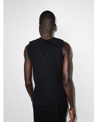 schwarzes Trägershirt von Homme Plissé Issey Miyake