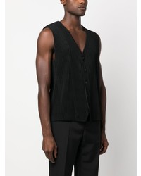 schwarzes Trägershirt von Homme Plissé Issey Miyake