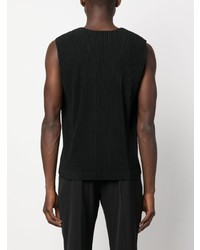 schwarzes Trägershirt von Homme Plissé Issey Miyake