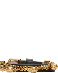 schwarzes und goldenes Armband von Alexander McQueen
