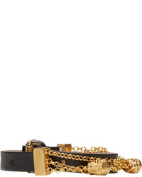 schwarzes und goldenes Armband von Alexander McQueen