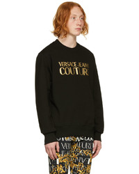 schwarzes und goldenes bedrucktes Sweatshirt von VERSACE JEANS COUTURE