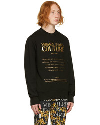 schwarzes und goldenes bedrucktes Sweatshirt von VERSACE JEANS COUTURE