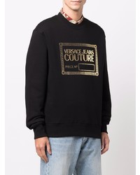 schwarzes und goldenes bedrucktes Sweatshirt von VERSACE JEANS COUTURE