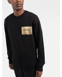 schwarzes und goldenes bedrucktes Sweatshirt von VERSACE JEANS COUTURE