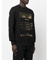 schwarzes und goldenes bedrucktes Sweatshirt von VERSACE JEANS COUTURE