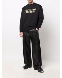 schwarzes und goldenes bedrucktes Sweatshirt von VERSACE JEANS COUTURE