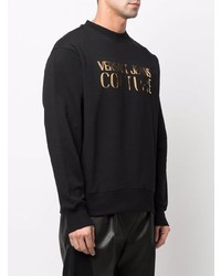 schwarzes und goldenes bedrucktes Sweatshirt von VERSACE JEANS COUTURE