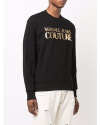 schwarzes und goldenes bedrucktes Sweatshirt von VERSACE JEANS COUTURE