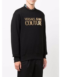 schwarzes und goldenes bedrucktes Sweatshirt von VERSACE JEANS COUTURE