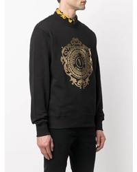 schwarzes und goldenes bedrucktes Sweatshirt von VERSACE JEANS COUTURE