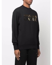 schwarzes und goldenes bedrucktes Sweatshirt von VERSACE JEANS COUTURE