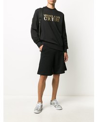 schwarzes und goldenes bedrucktes Sweatshirt von VERSACE JEANS COUTURE