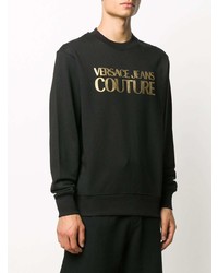 schwarzes und goldenes bedrucktes Sweatshirt von VERSACE JEANS COUTURE