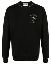 schwarzes und goldenes bedrucktes Sweatshirt von Moschino