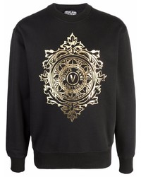 schwarzes und goldenes bedrucktes Sweatshirt von VERSACE JEANS COUTURE