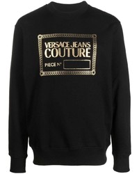 schwarzes und goldenes bedrucktes Sweatshirt von VERSACE JEANS COUTURE