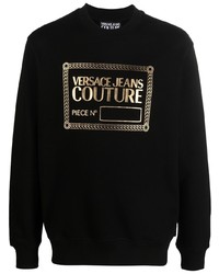 schwarzes und goldenes bedrucktes Sweatshirt von VERSACE JEANS COUTURE
