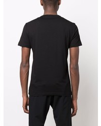 schwarzes und goldenes bedrucktes T-Shirt mit einem Rundhalsausschnitt von Ea7 Emporio Armani